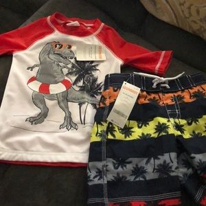 NWT- 18-24m Gymboree UPF 50 swim shirt and shorts
